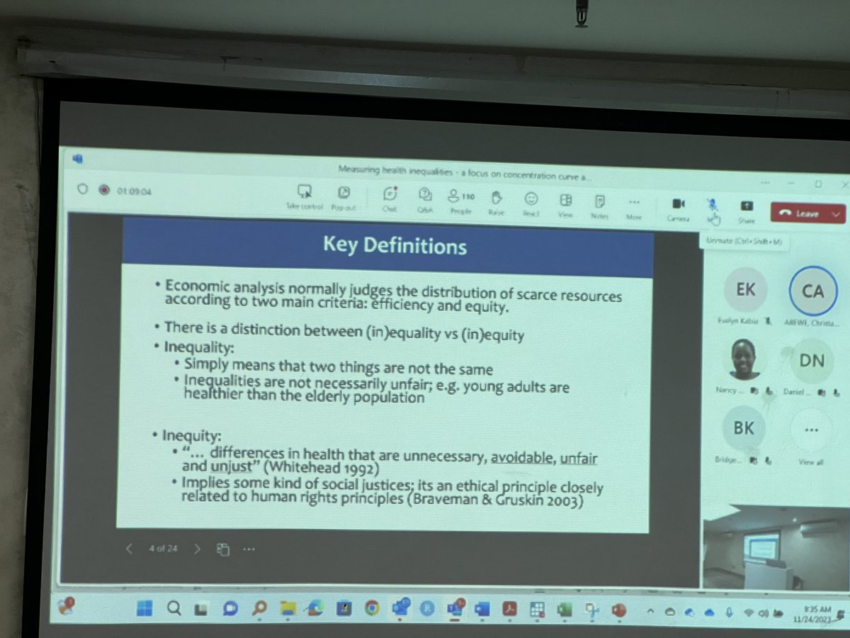 HERU|KEMRI-WT (@heru_kemri_wt) on Twitter photo The first session for today’s #AfHESGTraining has started, are you following?
<a href="/christabelabewe/">Christabel Abewe</a> taking participants through an overview of measuring health inequalities
Here’s the link to join the training: shorturl.at/avJYZ The first session for today’s #AfHESGTraining has started, are you following?
<a href="/christabelabewe/">Christabel Abewe</a> taking participants through an overview of measuring health inequalities
Here’s the link to join the training: shorturl.at/avJYZ