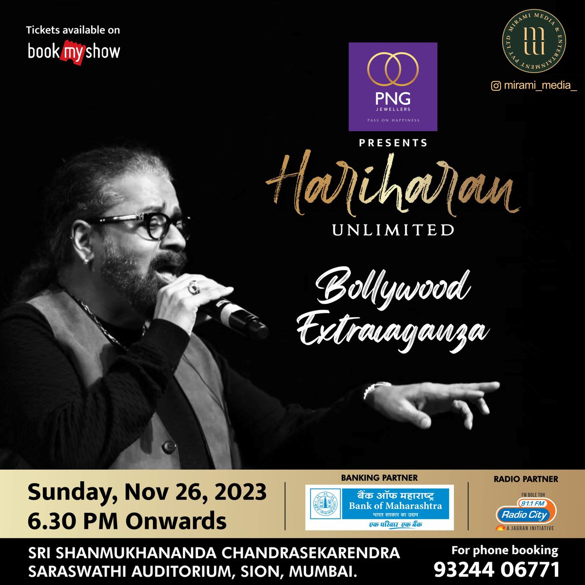 See you in 2 days #Mumbai 💥 Tickets: in.bookmyshow.com/events/harihar… #HariharanLive