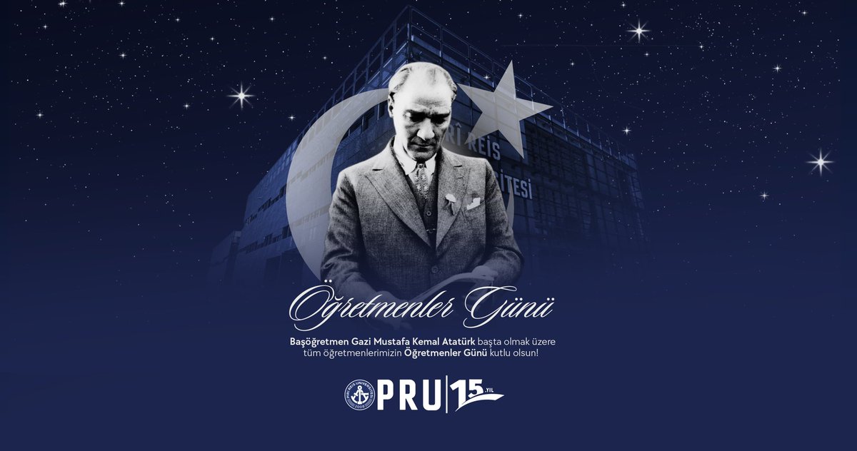 pirireisuni's tweet photo. Başöğretmen Gazi Mustafa Kemal Atatürk başta olmak üzere tüm öğretmenlerimizin Öğretmenler Günü kutlu olsun! 😇

#PRU #PiriReisÜniversitesi #ÖğretmenlerGünü https://t.co/A61Iru4oS2