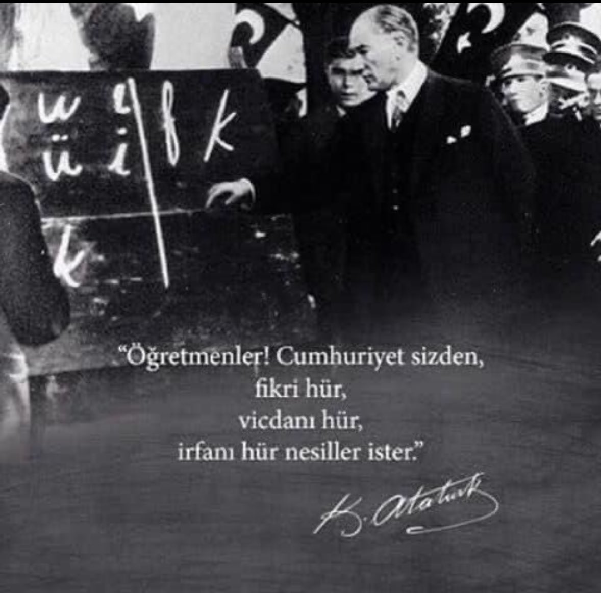 24 Kasım Öğretmenler Gününü kutluyor, başta Başöğretmen Gazi Mustafa Kemal Atatürk olmak üzere, ebediyete intikal etmiş öğretmenlerimizi ve bu kutsal görevi yerine getirirken şehit düşen ve hayatını kaybeden tüm öğretmenlerimizi saygı, minnet ve rahmetle anıyorum.