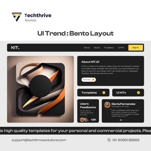 uxturm's tweet image. With the advent of new technologies, the UI design trends keep evolving every year. As we approach 2023, it’s essential to stay ahead of the game when it comes to #UIdesign trends.
Visit: techthrivesolutions.com
Call Us: +91 9066188893
Email Us: support@techthrivesolutions.com