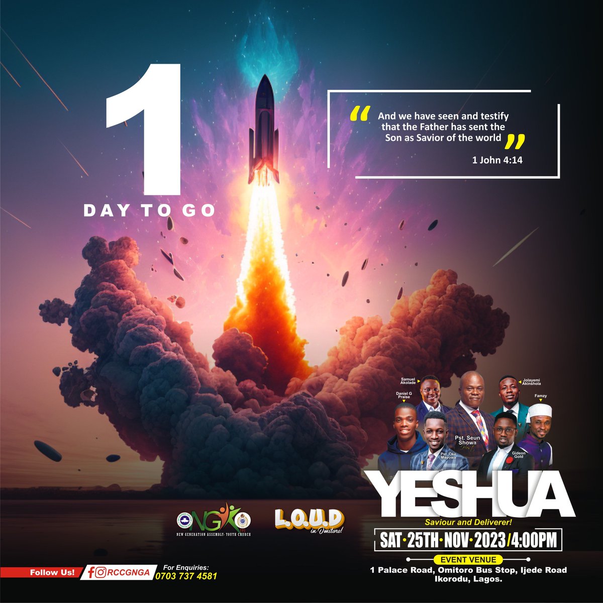 RCCGNGA's tweet photo. It's less than 48 hours to L.O.U.D in Omitoro 2023. Have you booked your flight for a night filled with love, worship, and unforgettable dance? ✈️💃🎶🎻🎺Share the excitement, and let's make history together. 🌟

#1DayToLOUD #LOUDIsTomorrow #GetLOUDWithUs https://t.co/7b7XHkHBfN