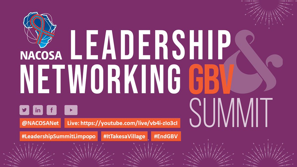 Our Leadership &amp; Networking Summit on GBV starts in Polokwane, Limpopo at 9am today. You can follow the action live on Youtube: youtube.com/live/vb4i-zIo3… #LeadershipSummitLimpopo #ItTakesAVillage #EndGBV