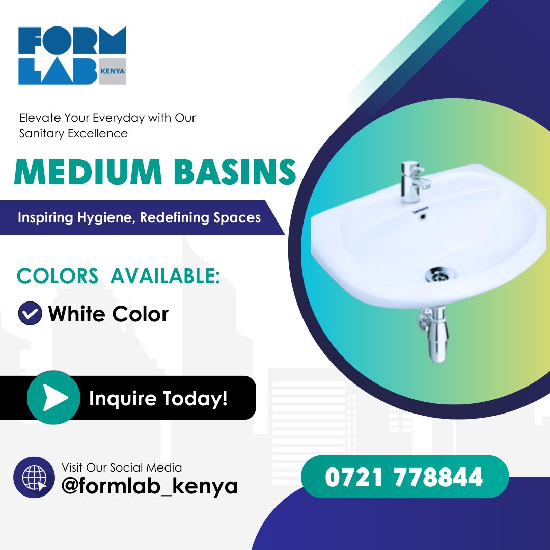 formlab_kenya's tweet photo. New Stock Arrived!
Medium Basins (18x12) 
Inspiring Hygiene, Redefining Spaces!

Best &amp; Affordable SanitaryWare Item Wholesaler in Kenya.

Reach us@ 0721778844 ☎️
#inspirationalspaces #CraftedToPerfection #nairobi #nairobikenya #formlabkenya #sanitaryware https://t.co/MobHKdTaJa