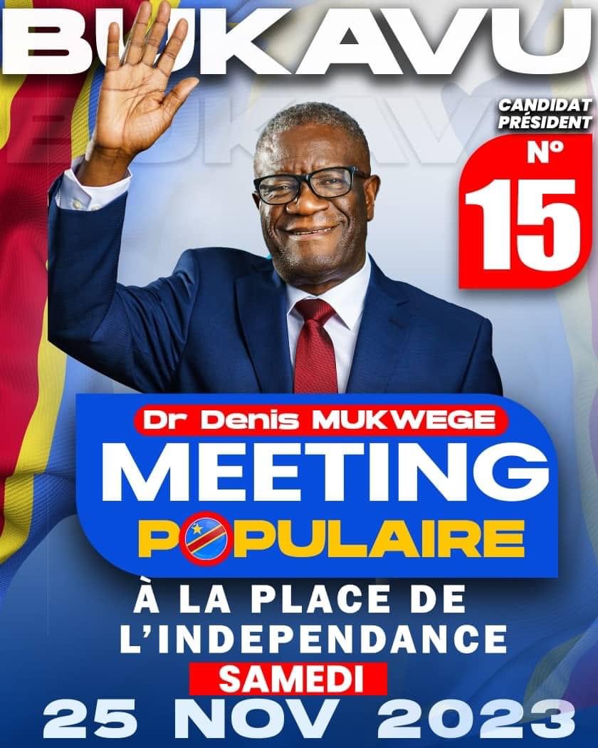 ICC243's tweet photo. Filles et fils de Bukavu, chers compatriotes,
Le RDV tant attendu est enfin arrivé…
Venez célébrer notre héros vivant!
Tous à la place de l’indépendance… 
#revolutiondemocratique #3fins #ToPonimukwege #mukwege2023 #Prixnobeldelapaix2018 #lobi_te_lelo #Mukwege #mukwege2023 https://t.co/zgmGoVk5ND