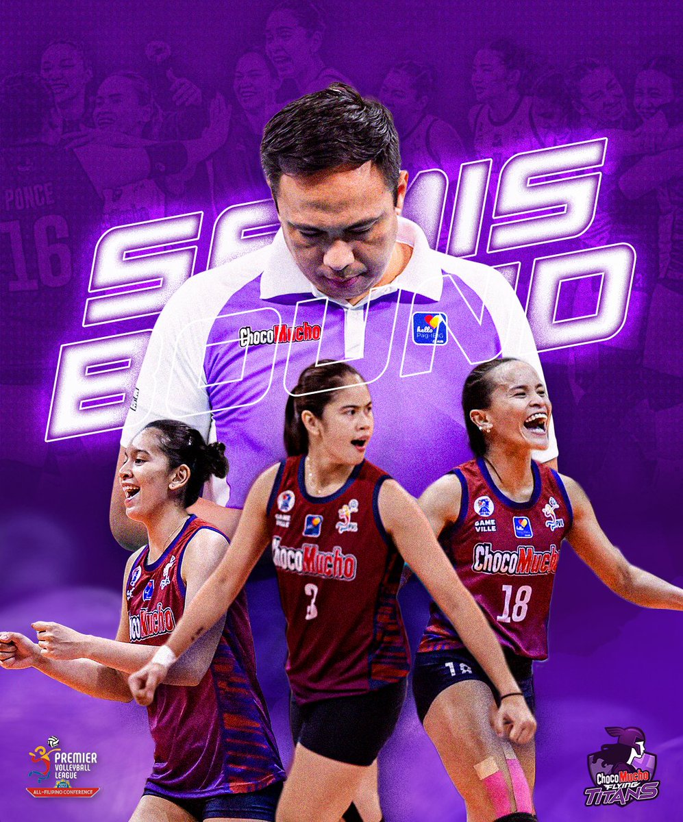 SEMIS BOUND! 🤝

Let's hear it for the Choco Mucho Flying Titans who fought hard this conference to reach where they are right now. 💜

Last 2 games in the preliminary round. We've got this, Titans! 🥹

#ChocoMucho #CMFT #TitanPride #PVL2023