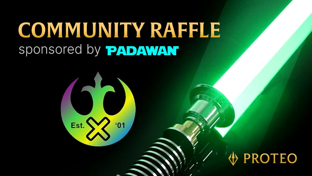 🔥Exciting news, Protenians! The force is with us. ⚔️One of our community's most engaging projects will join our next Community Raffle: @X_Padawan_ 💰We're adding 5,000 extra PADAWAN tokens to the grand prize of 12,500 PROTEO. 🍀Get ready to purchase your tickets next week!