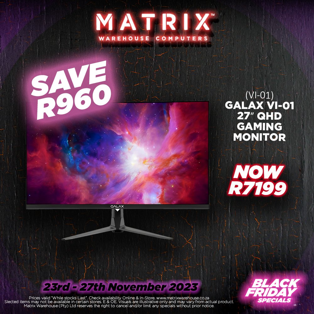MatrixWarehouse's tweet image. DON&apos;T MISS OUT ON THESE BOUNTIFUL BLACK FRIDAY DEALS, VALID UNTIL THE 27TH OF NOVEMBER

Find the entire promotional pamphlet over at matrixwarehouse.co.za/promotions/
.
.
.
.
.
#BlackFridayDeals #Matrixwarehouse #computertechnology #SaveBig #limitedsale #SuperSpecials