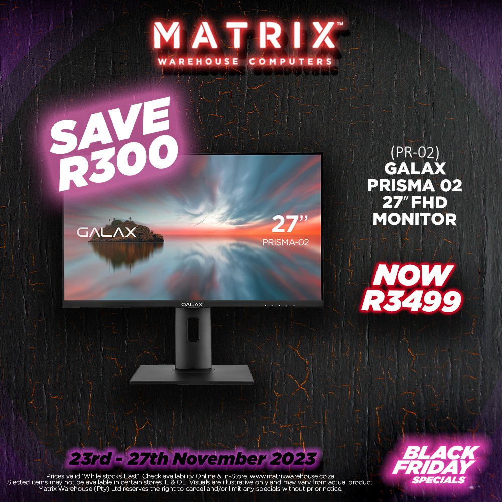 MatrixWarehouse's tweet image. DON&apos;T MISS OUT ON THESE BOUNTIFUL BLACK FRIDAY DEALS, VALID UNTIL THE 27TH OF NOVEMBER

Find the entire promotional pamphlet over at matrixwarehouse.co.za/promotions/
.
.
.
.
.
#BlackFridayDeals #Matrixwarehouse #computertechnology #SaveBig #limitedsale #SuperSpecials