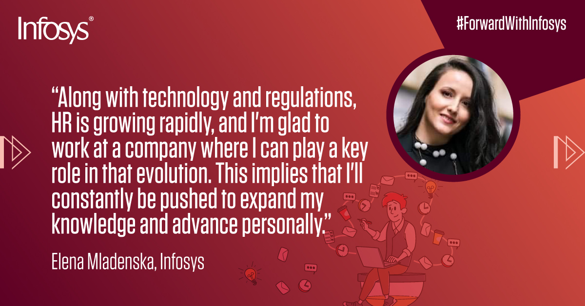 Infosys's tweet image. Infosys’ culture of innovation and willingness to embrace change has created a dynamic and exciting work environment that challenges and inspires Elena to make a real impact. infy.com/47iUijf
#ThisIsInfosys #ForwardwithInfosys