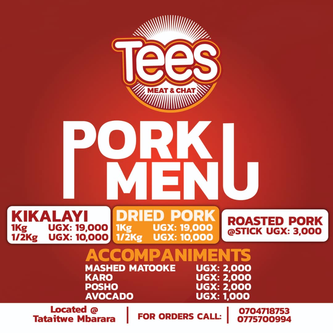 Who is in mbarara I buy you pork ?
Tees MEAT &amp; CHAT  🐷🐷🐷