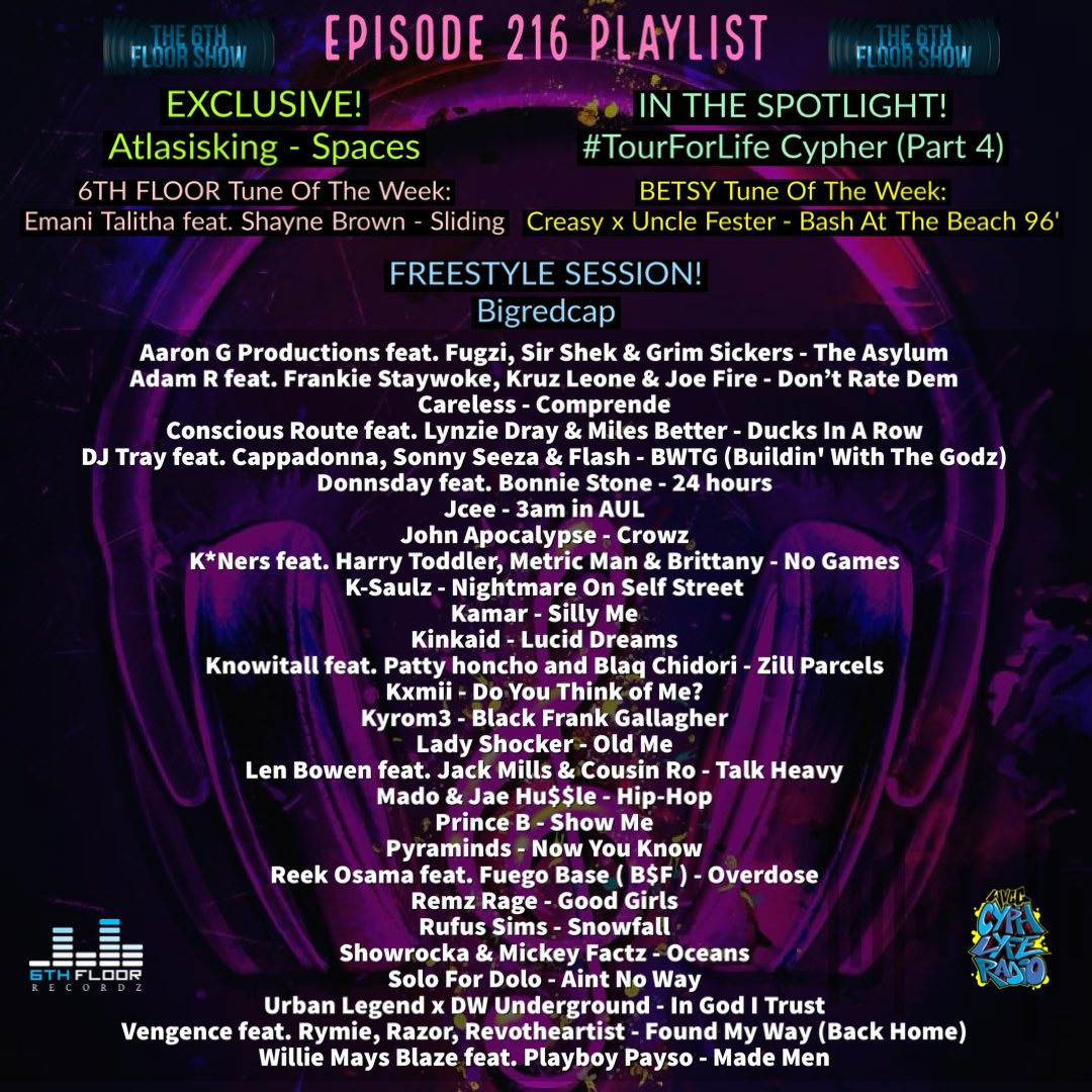 Episode 216 #ComingSoon (28/11/23) #The6thFloorShow

<a href="/AtlasIsKing/">AtlasIsKing👑</a> <a href="/Bigredcap/">Bigredcap</a> <a href="/skyzoo/">Skyzoo</a> <a href="/mslauraofficial/">Ms. Laura Michelle</a> <a href="/JaguarJbizz/">J-Bizz</a> <a href="/mic_hoffa/">Mic Hoffa</a> <a href="/Mickey_Bourbon/">Mickey Bourbon</a> <a href="/Creasy_HO/">John Creasy</a> <a href="/SummonFugzi/">FUGZI</a> <a href="/SirShek/">chief 🇸🇱</a> <a href="/GrimSickers1/">Sickers</a> <a href="/wheresadamr/">Adam R</a> <a href="/FStaywoke/">Frankie StayWoke 🔥 Fire & Flame EP!📌</a> <a href="/KruzLeone/">Big Slide Tackle</a> <a href="/JoeFireFFD/">🔥 (UPSETTERS 😢🥷🏾😢)</a>