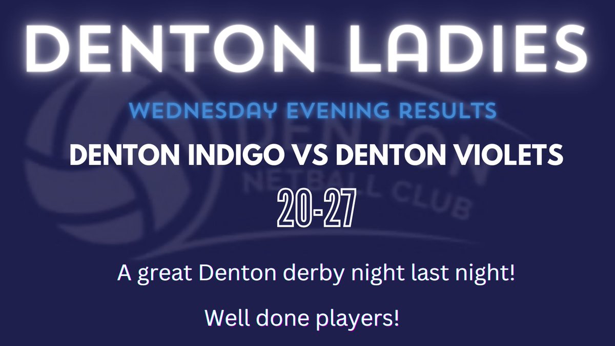 NetballDenton's tweet photo. Great game with a very close result. Well done both teams https://t.co/NhRPATV441
