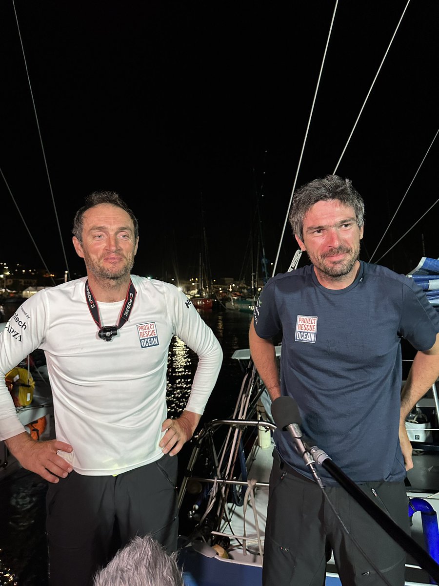 🏁 Axel Trehin &amp; Gwenaël Riou franchissent la ligne d’arrivée de la manche 2 en 14e position de la #TransatJacquesVabre Normandie Le Havre, à bord de Project Rescue Ocean en #Class40 ! 👏

⏱ Temps de course : 19j 9h 4mn 29sec 

#RouteDuCafé