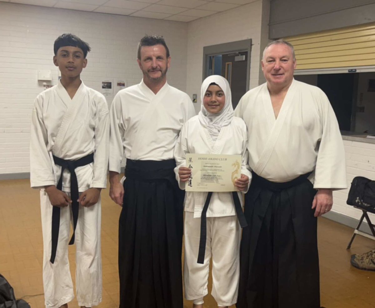 Shamzy5790's tweet photo. A massive thanks to Hoshi Aikido Cardiff Mark Webb Pete Williams for supporting my baby girl achieve her Black Belt in aikido I’m sure you are as proud of her as we are ❤️ from her White belt to her black she has loved every minute of it 🥋💕 https://t.co/Hkeb5cHk9L