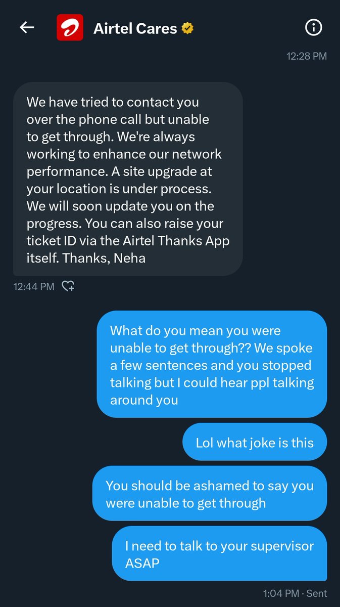sreemithaa's tweet photo. @Airtel_Presence is this a joke?? How incompetent are your staff?? This signal issue has been there for a month and NO HELP till now despite reaching out Multiple times!!! I need to speak to a trained person who knows how to handle issues. https://t.co/qRJMpKp9YL