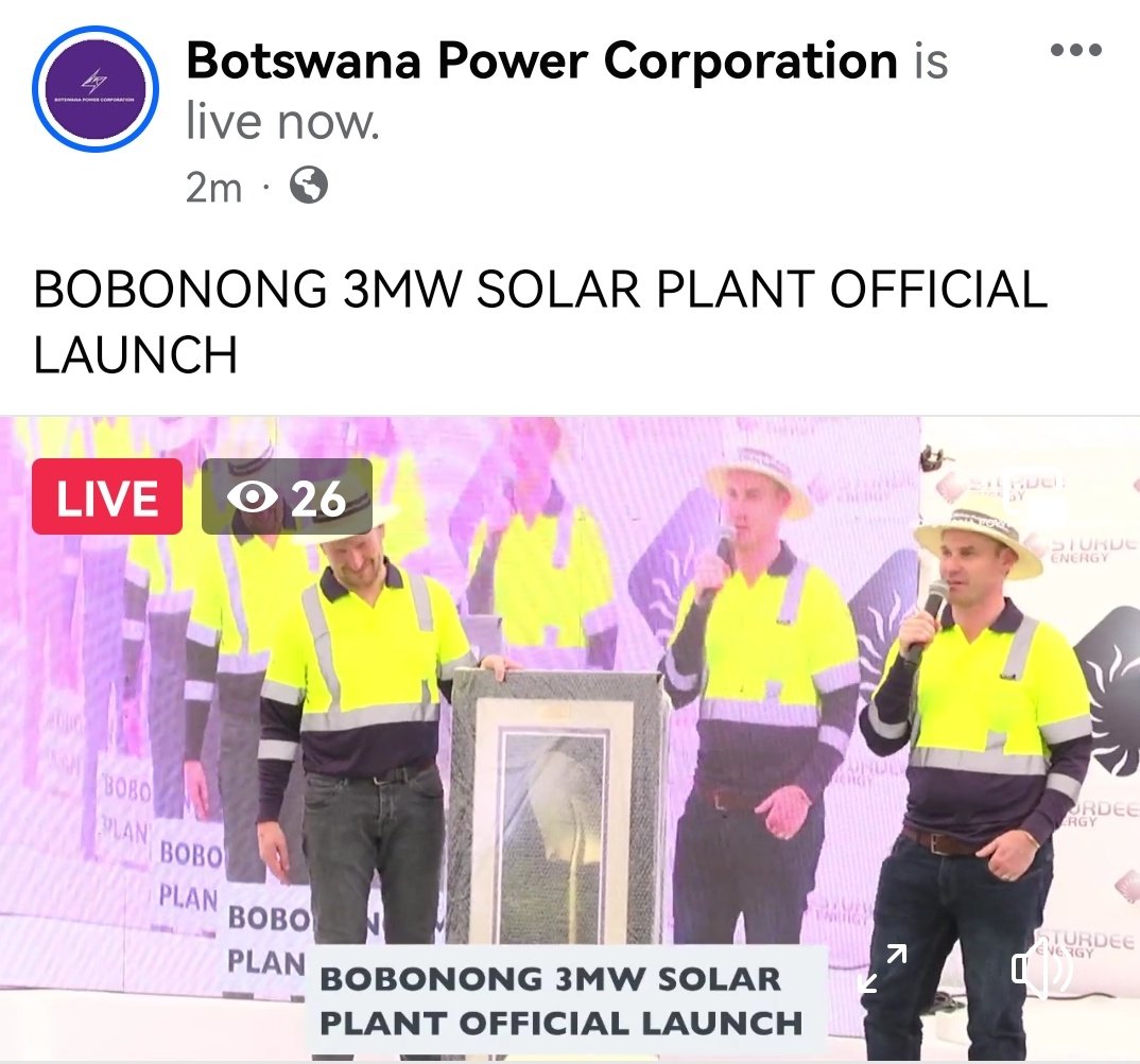Join the live stream today : fb.watch/ow3lg5yVna/?mi…
#sturdeeenergy #renewableenergy #bostwanapowercorporation