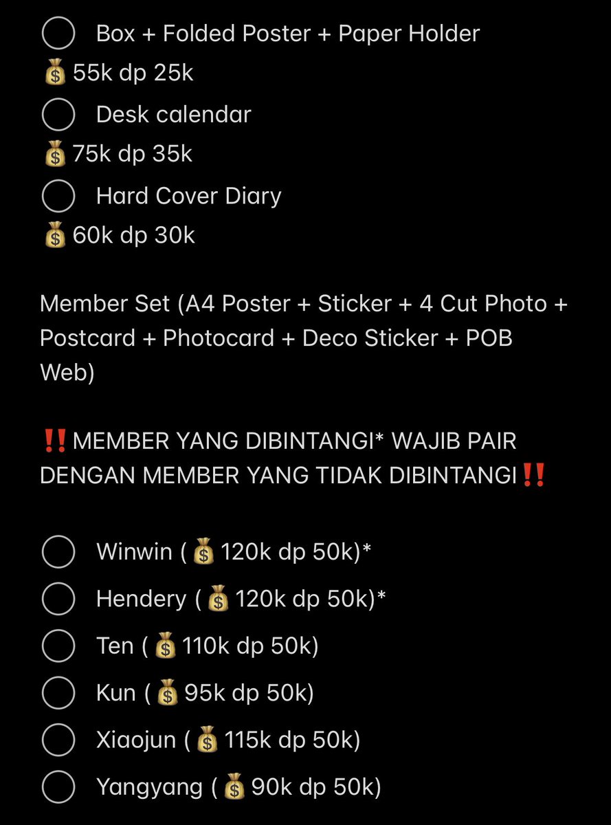 JametalGO's tweet photo. WTS OPEN SHARING OPSHAR WAYV SEASON'S GREETINGS 2024
💰on pic
Box+folded poster+paper holder✅
Desk calendar❌
Hard cover diary❌
Member set:
- winwin❌
- hendery❌
- ten❌
- kun❌
- xiaojun❌
- yangyang❌
✅ est ems tax
✅ pob
📍JATIM &amp; KALTIM https://t.co/dj0SPd9Rsy