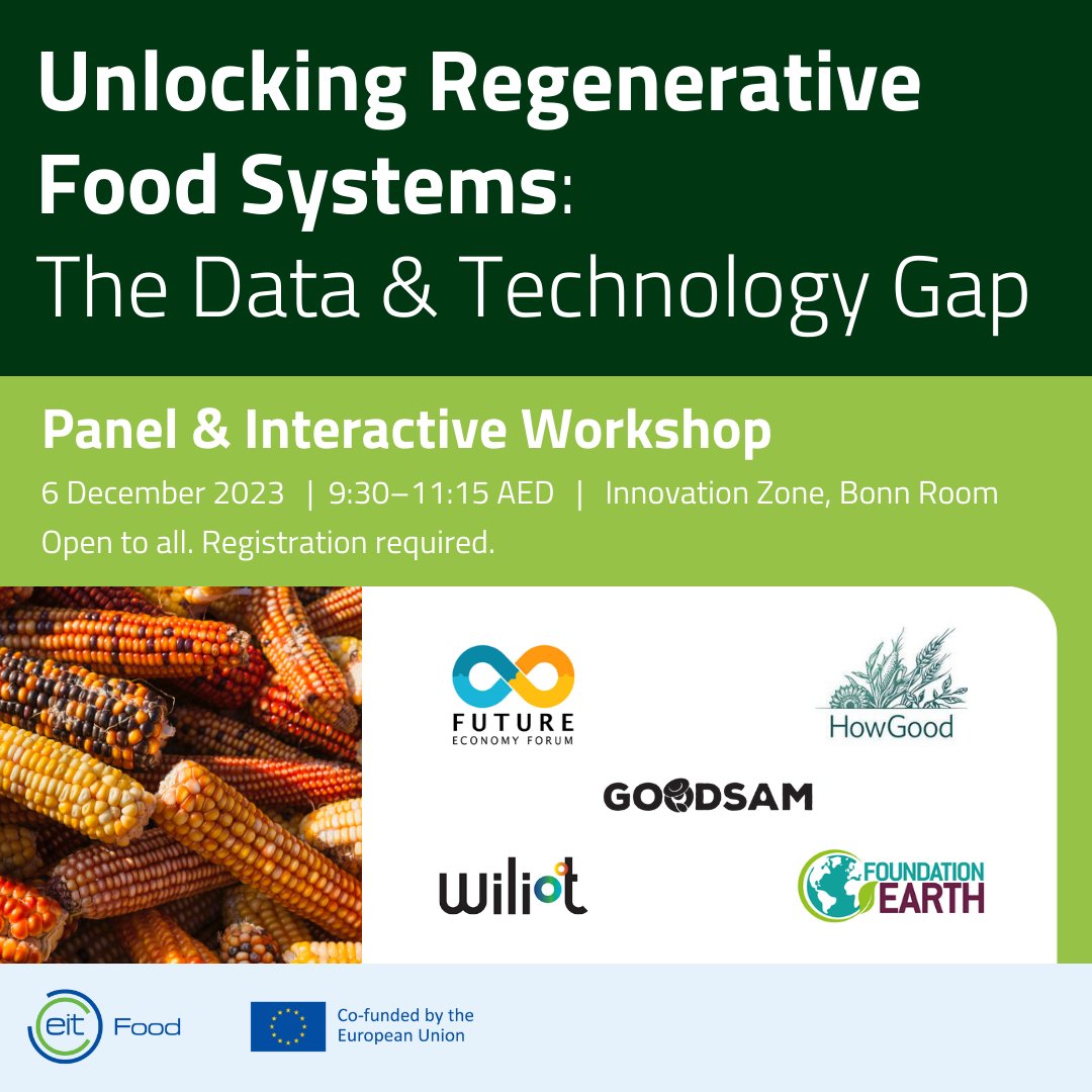 A group of food industry experts at #COP28 will review levers of change & explore what we can do to speed up & scale up #RegenerativeFoodSystems, from farm to fork. 🌱🍽️ Let's unlock a sustainable, resilient, and equitable future 🌍👉 tinyurl.com/2wnk6f35