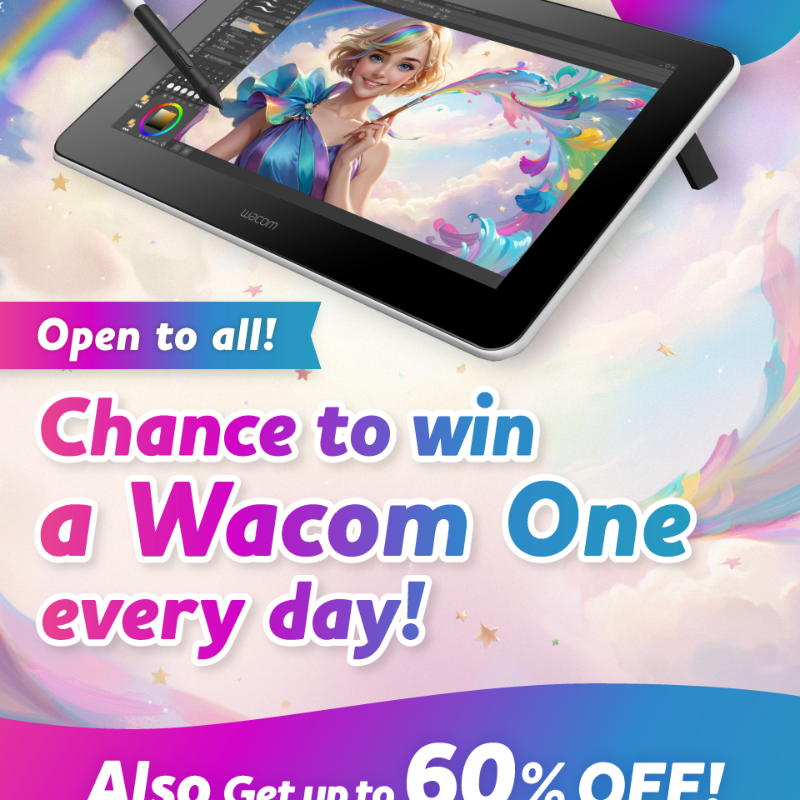 clipstudiopaint's tweet photo. One person will win a Wacom One every day! Just follow &amp; repost this post to enter. Open to all! Today is day 5! 2 more chances! Plus, get up to 60% off on Clip Studio Paint! Ends November 28, 2023, 8:00 a.m. UTC/GMT. Details: https://t.co/SmT4Ozjqhq