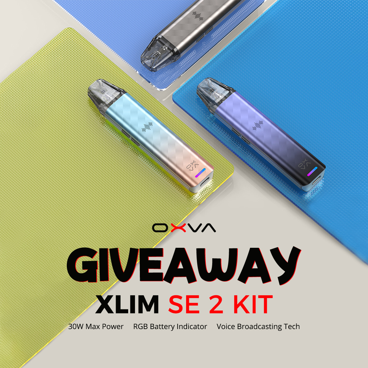 GIVEAWAY ALERT! 🔥

⚡OXVA Xlim SE 2 Kit  ⚡

Terms &amp; Conditions 👉 sourcemore.com/oxva-xlim-se-2…

Join in on the fun and you could be our lucky WINNER! 🏆

⚠ Warning: The device is used with e-liquid which contains addictive chemical nicotine. For Adult use only.