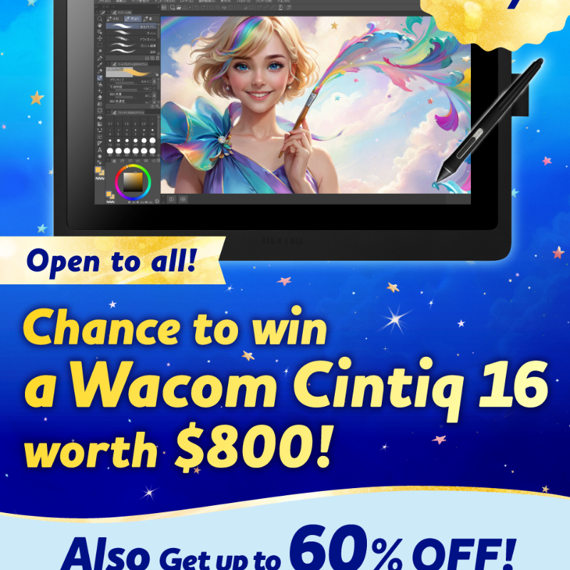 clipstudiopaint's tweet photo. It's the last day! One lucky winner will win a Wacom Cintiq 16, valued at $800! Just follow &amp; repost to enter. Open to all! Plus, get up to 60% off on Clip Studio Paint! Ends November 28, 2023, 8:00 a.m. UTC/GMT. Details: https://t.co/SmT4Ozjqhq