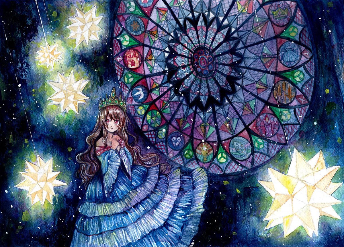 「薔薇窓がとても好きなので描いた絵載せておきますね... 」|灯晴ほく@コミティアて62aのイラスト