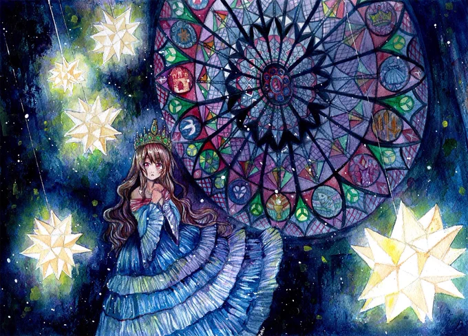 薔薇窓がとても好きなので描いた絵載せておきますね... 