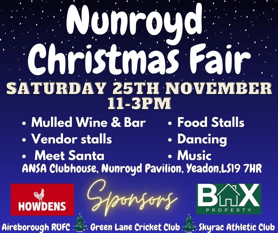Skyrac Athletic Club (@skyracac) on Twitter photo Christmas is starting, been busy with <a href="/GreenLaneCC/">Green Lane Cricket Club</a> & <a href="/AireboroughRUFC/">Aireborough RUFC</a> sorting our first joint event. Please come support. Guiseley Choir, Centre Stage, WYSPA & Peace Dance Academy will be taking the stage. #Christmasiscoming #Guiseleyevents #Nunroydpark #sport4all Christmas is starting, been busy with <a href="/GreenLaneCC/">Green Lane Cricket Club</a> & <a href="/AireboroughRUFC/">Aireborough RUFC</a> sorting our first joint event. Please come support. Guiseley Choir, Centre Stage, WYSPA & Peace Dance Academy will be taking the stage. #Christmasiscoming #Guiseleyevents #Nunroydpark #sport4all