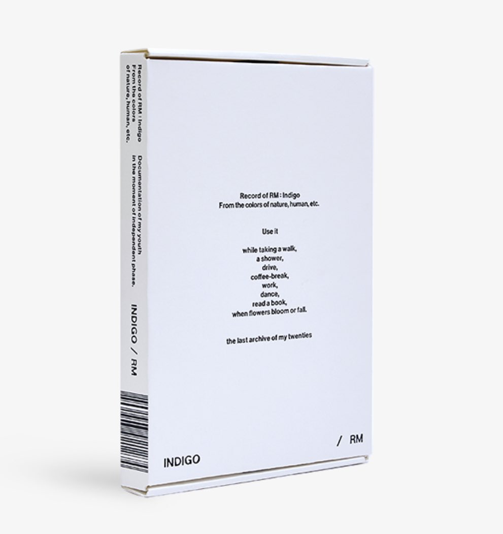 jooniefighting2's tweet photo. Indigo 앨범은  RM이 패키징에서부터 참여한 독자적인 구상이자 도안입니다. 패키징 첫 인상부터 예술 작품들의 내러티브를 담은 “전시도록”처럼 보일 수 있도록 구상하고 만들었다고 아티스트가 직접이야기 할정도로요 누가봐도 측면과 정면 글자의 듬성한구성까지 해당 앨범을 https://t.co/W36A2ClkuA