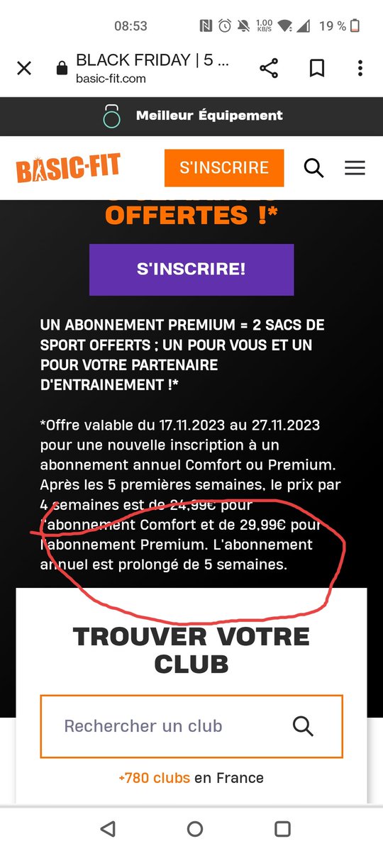 HeyDamDam's tweet photo. Bonjour Twitter,

J'aimerais avoir l'avis d'un juriste sur cette offre #BlackFriday de @BasicFitFr

5 semaines gratuites qui prolongent ton abo annuel de 5 semaines #Vols https://t.co/mxEn0v02XD
