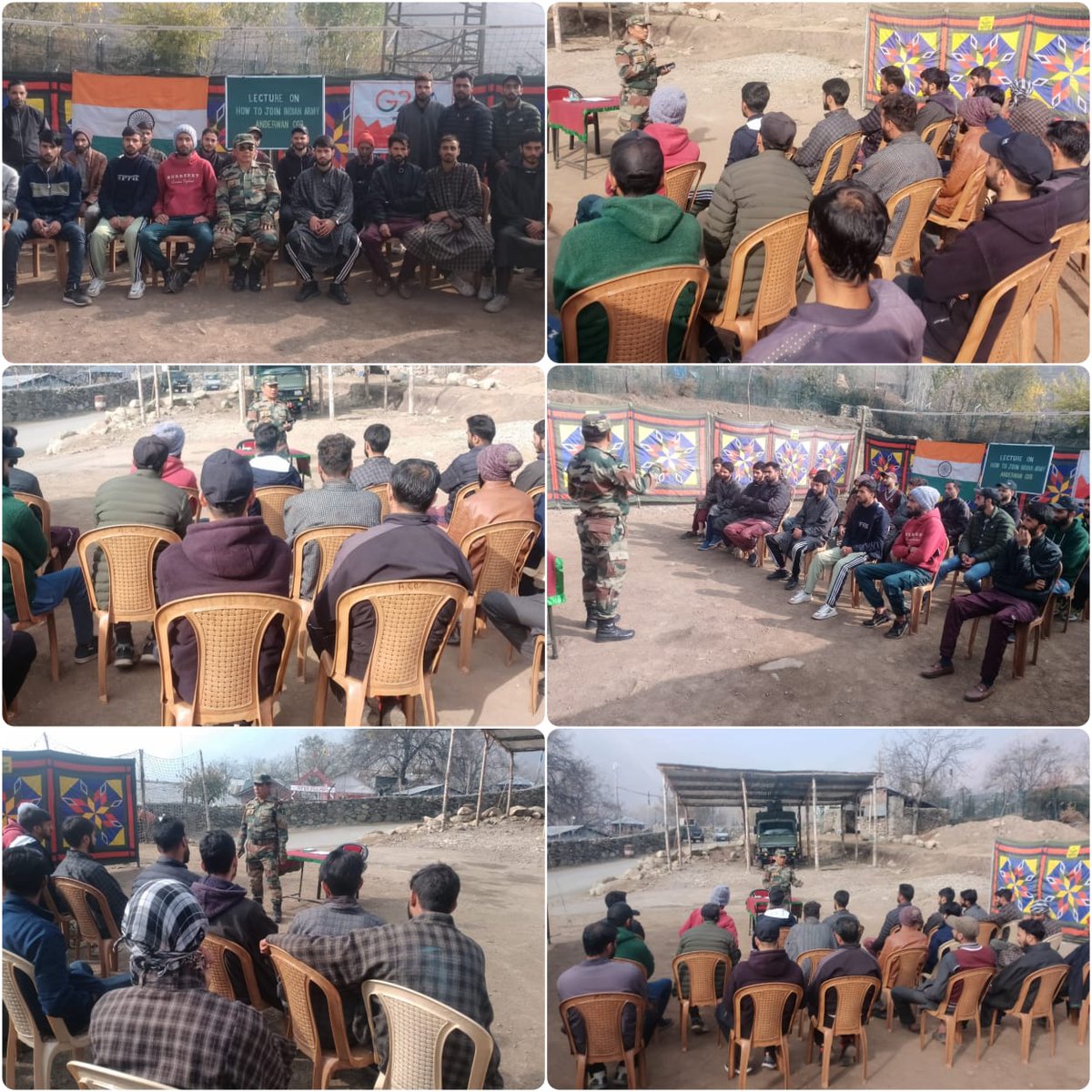 ToofaniBaba1's tweet photo. Anderwan Army Camp of Wussan Battalion organised a lecture on ways and means to join Indian Army. The local youth were made aware about their safe future in Defence.
@Mesmer_Manasbal
@official_dgar
#JoinIndianArmy
#KashmirDiaries https://t.co/fjjmviE2K1