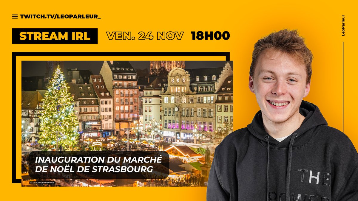 leoparleur_'s tweet photo. EN LIVE dès 18H 🔴
Ouverture du marché de Noël de Strasbourg🎄
➡️ https://t.co/j96b6PtCWS
#StreamIRL #Strasbourg #MarcheDeNoel https://t.co/g8ivFlrvgE