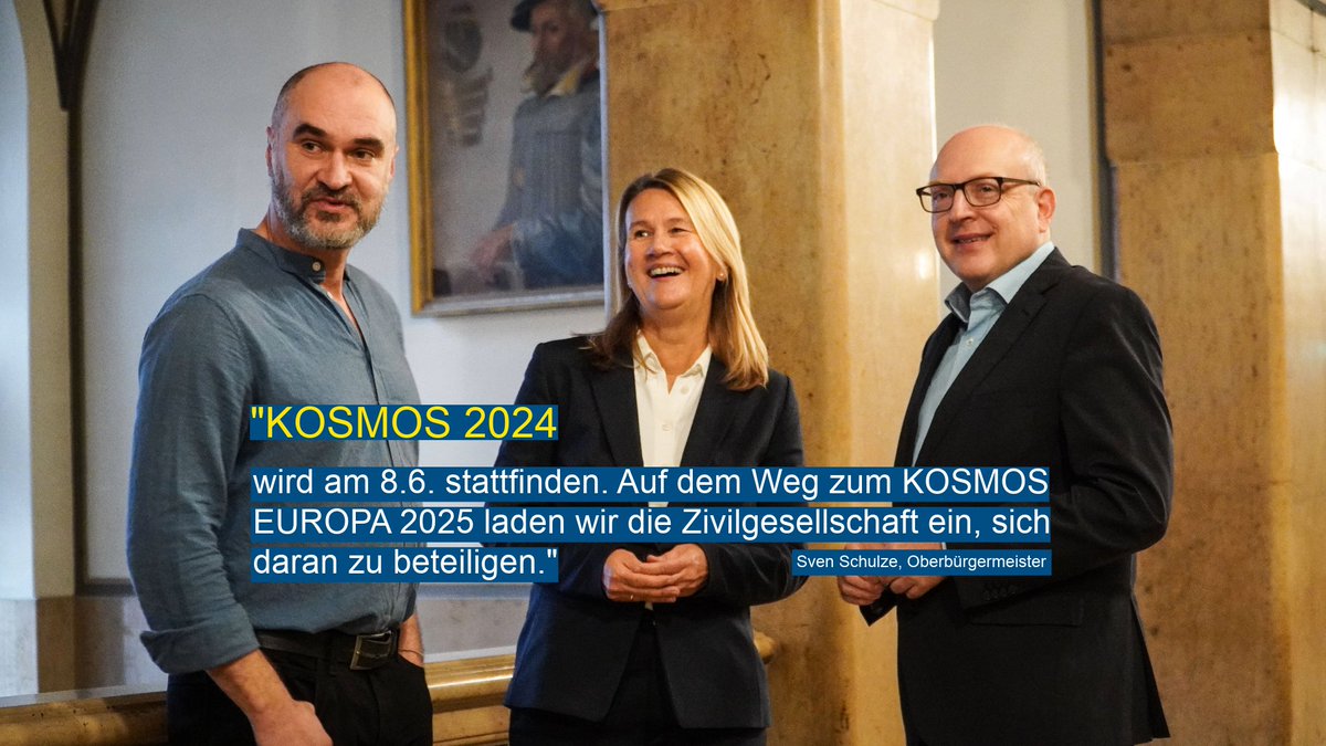 Stadt Chemnitz (@stadt_chemnitz) on Twitter photo Es wird ein <a href="/kosmoschemnitz/">kosmoschemnitz</a> 2024 geben! 🥳 Termin ist der 8. 6. 2024. Das Festival für #Demokratie, Gesellschaft, Musik & Kultur wird in der gesamten #Chemnitz|er Innenstadt bis zum Brühl stattfinden. Erwartet werden rund 50.000 Besucher:innen. Auf dem Weg zum KOSMOS EUROPA 2025! Es wird ein <a href="/kosmoschemnitz/">kosmoschemnitz</a> 2024 geben! 🥳 Termin ist der 8. 6. 2024. Das Festival für #Demokratie, Gesellschaft, Musik & Kultur wird in der gesamten #Chemnitz|er Innenstadt bis zum Brühl stattfinden. Erwartet werden rund 50.000 Besucher:innen. Auf dem Weg zum KOSMOS EUROPA 2025!