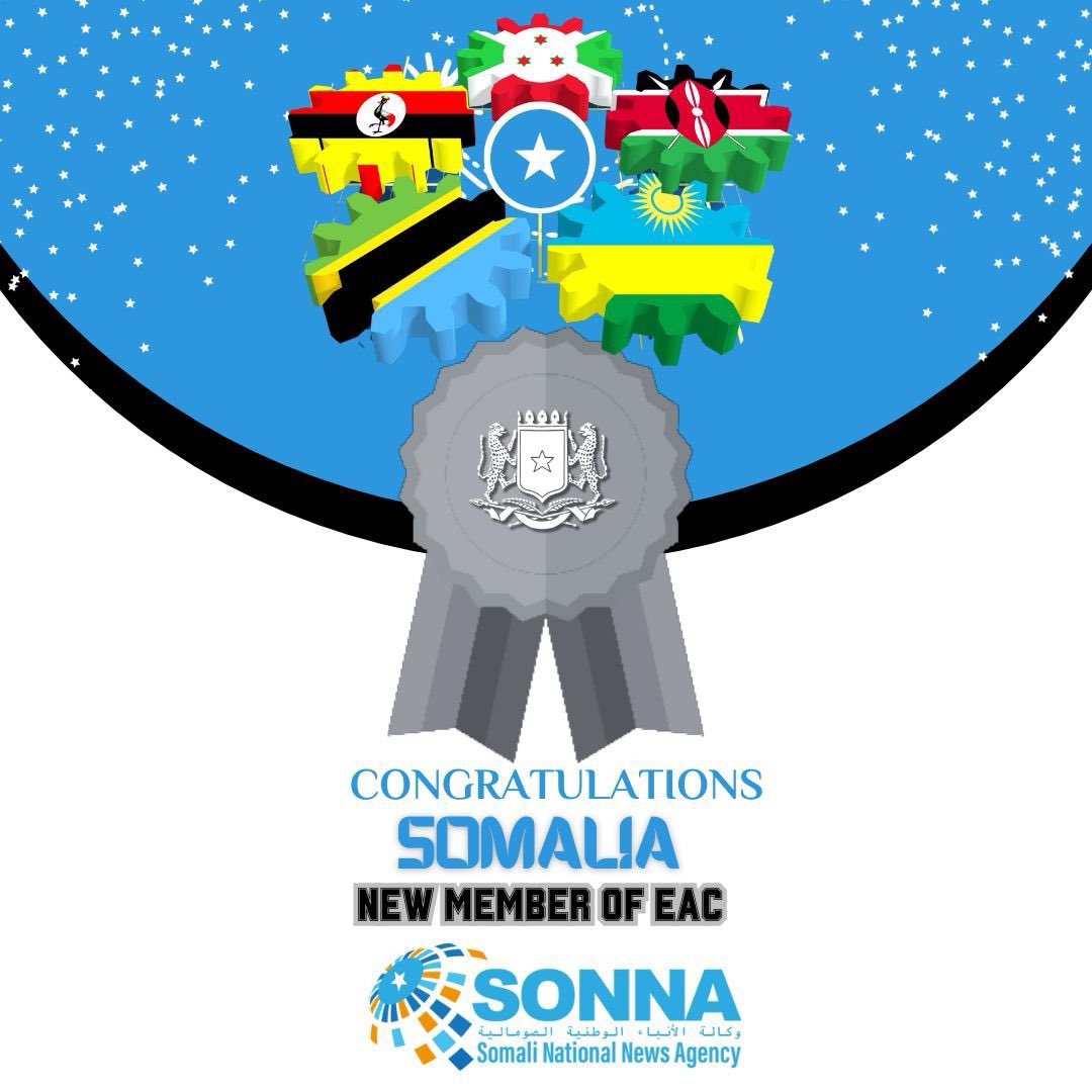 KFoodhaadhi's tweet photo. Today, #Somalia has officially joined the East African Community (EAC). It becomes the 8th member country of the EAC. https://t.co/c9NYBZfdJm