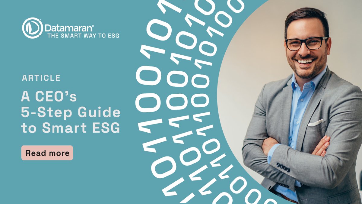 Read a CEO's 5-Step Guide to #SmartESG! Smart #ESG, a governance-first, tech-driven approach, is helping modern #CEOs successfully navigate risk and opportunity in a rapidly changing world. Read more: hubs.la/Q029X8dN0 #Sustainability