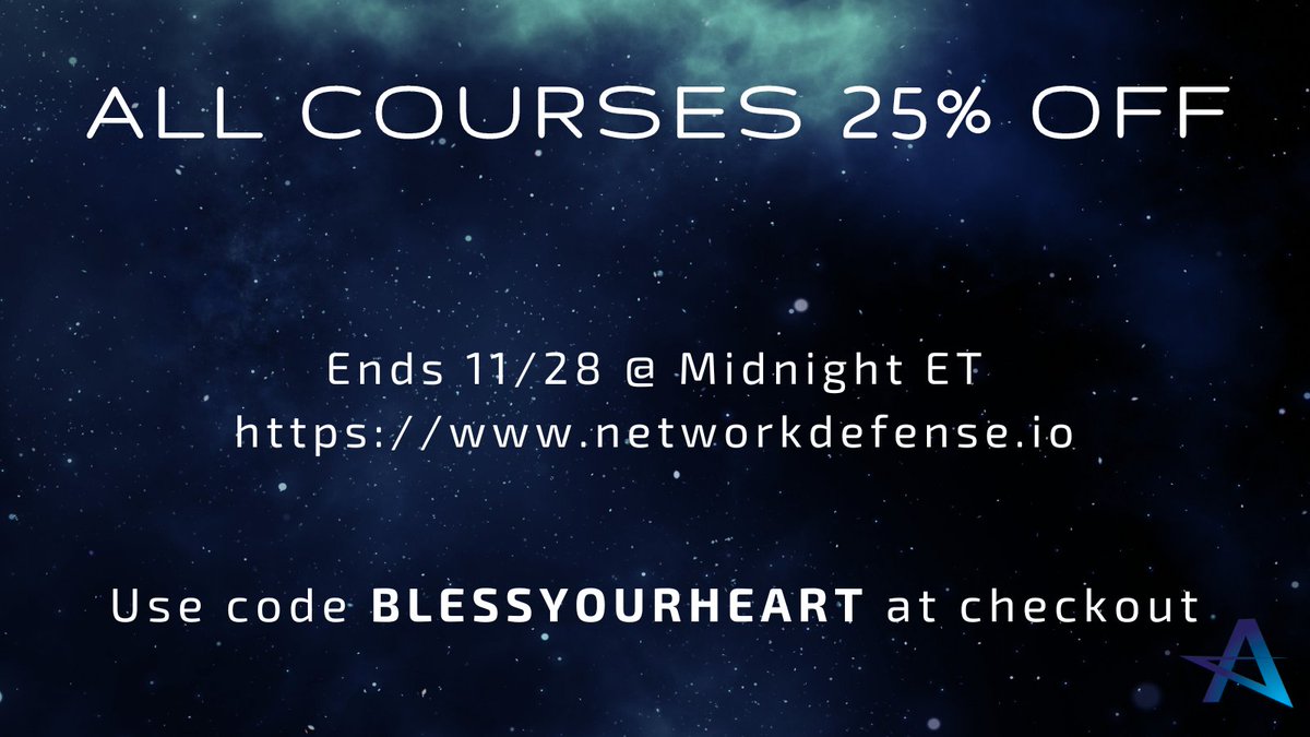 NetworkDefense's tweet image. AND&apos;s only sale of the year is here! All courses are 25% off using the code BLESSYOURHEART at checkout.
