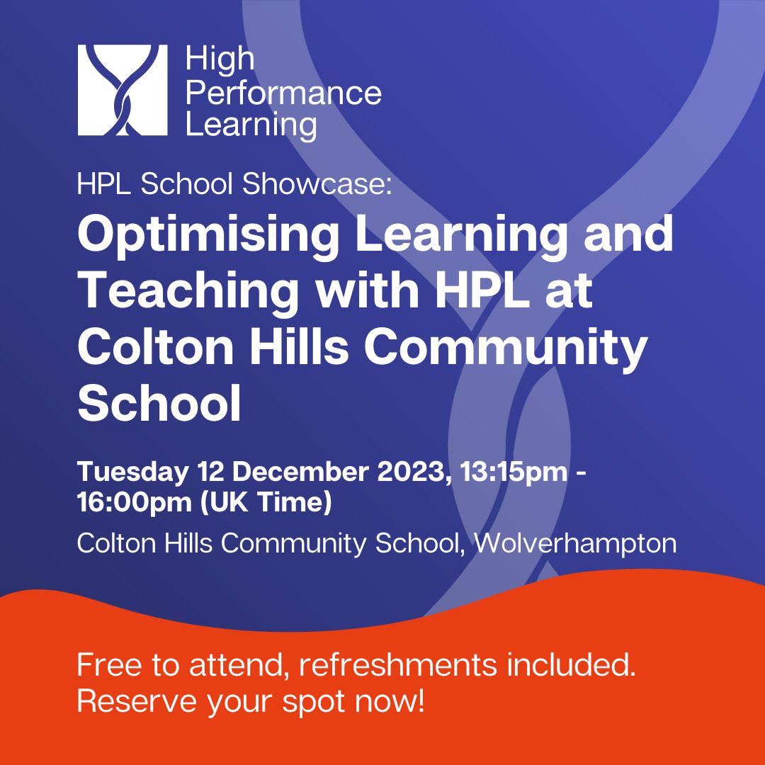 We are pleased to be showcasing one of our HPL schools, @ColtonHillsCS, on 12th December. Learn about their experience, gain insight into HPL and be inspired to join the #EveryoneCan movement! Book your space now: zurl.co/2z4w #everyonecan #HPLedu