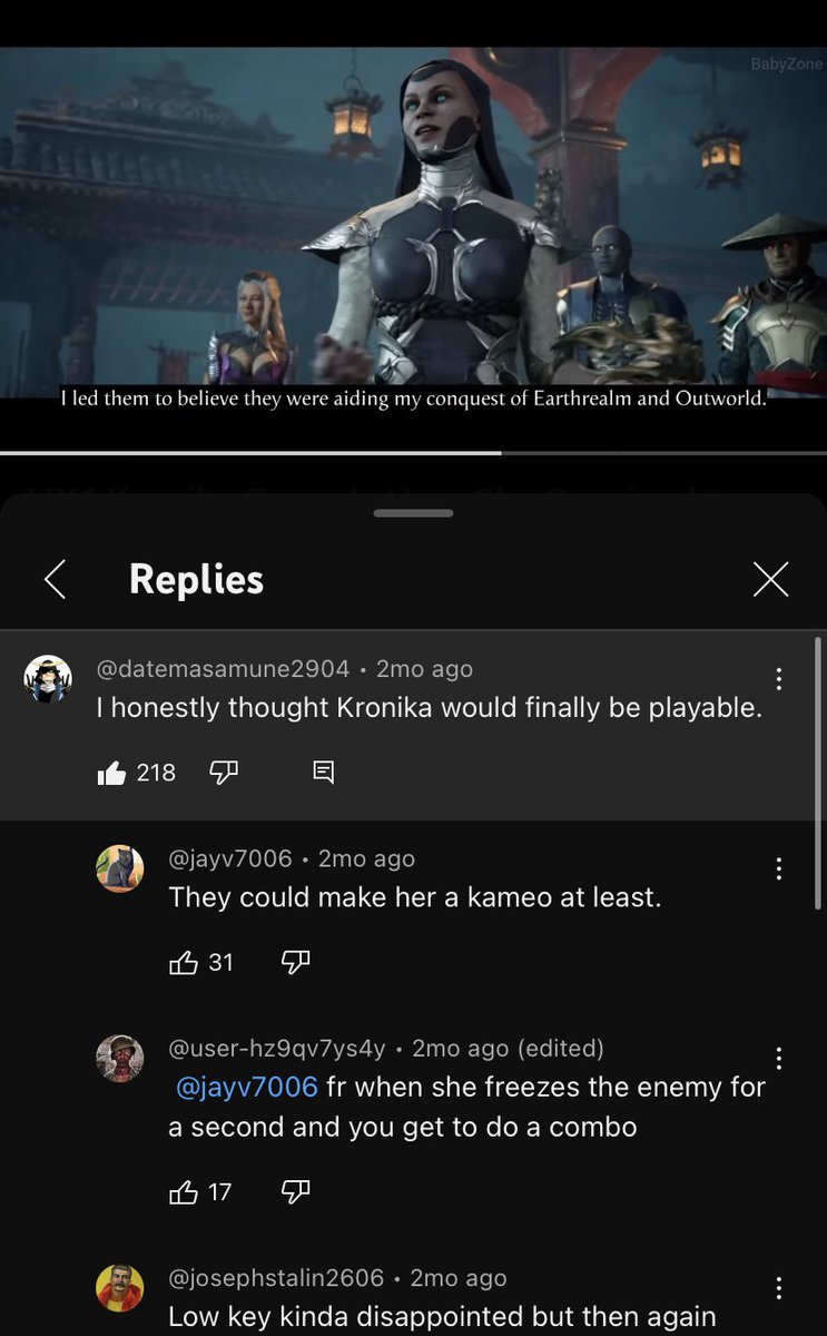 Lara_XBL's tweet photo. @noobde @Osu16Bit @NetherRealm @tylerlansdown @rabbit_jaded if we could come together &amp; use our voices, hell, even we’d pay whatever the cost, to finally get #Kronika playable &amp; fix issues in #Mk1 , it has so much potential but please, hear our cry. Please. #MakeKronikaPlayable https://t.co/cx3qvqsMFu