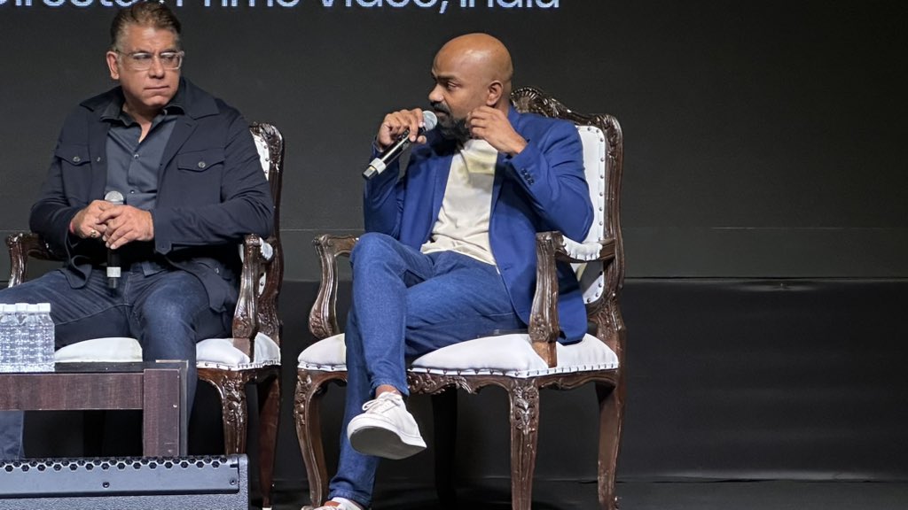 PrimeVideoIN's tweet photo. Our second panel discussion today had Sushant Sreeram, Country Director, Prime Video India, dive deep into what’s the secret ingredient behind our content having that global appeal!
#PrimeVideoAtIFFI https://t.co/wgcsB3hhde