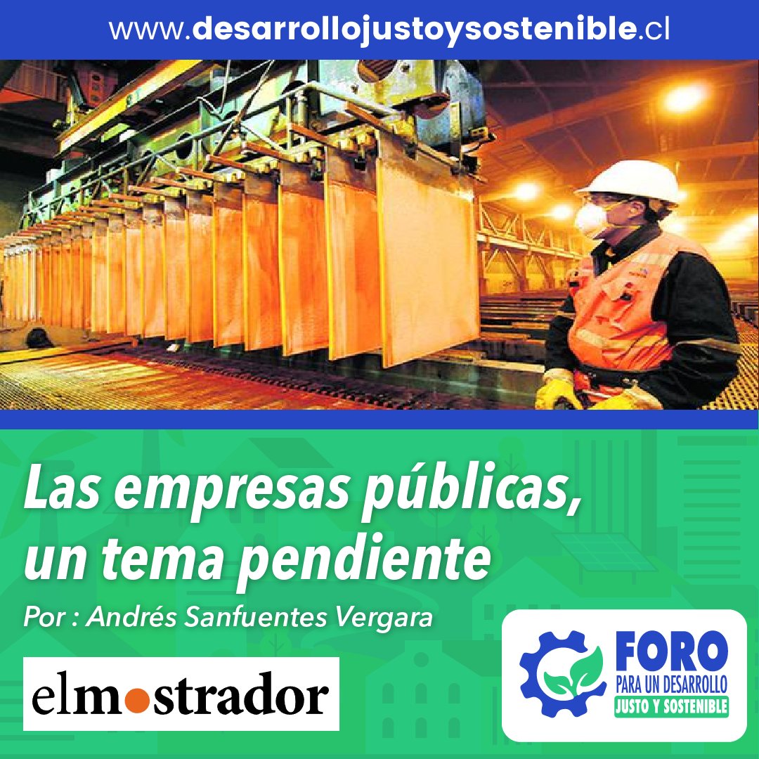 Te invitamos a leer la columna del integrante de nuestro Foro, Andrés Sanfuentes Vergara, titulada "Las empresas públicas, un tema pendiente", publicada en el diario El Mostrador.

elmostrador.cl/noticias/opini…