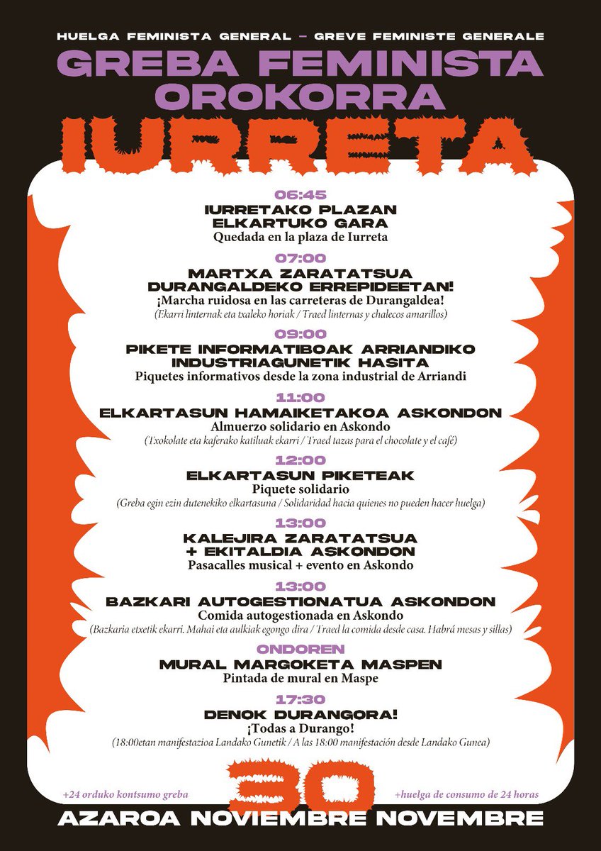 Ijorretan be Zaintza Sistema Publikoaren alde kalera urtengo gara A30ien🟠✊🏼🟣