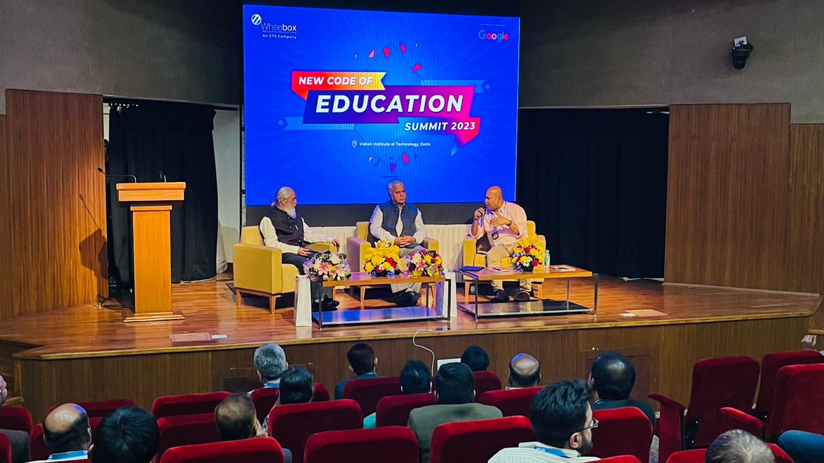 It's truly an honor to have a riveting fireside chat at the New Code of Education Summit 2023, with the eminent Dr. Anil Sahasrabudhe, Chairman of NETF, Dr. RS Sharma, Ex-Chairman TRAI and Ex-CEO of NHA &amp; the insightful moderator, Nirmal Singh - CEO and founder of Wheebox.
