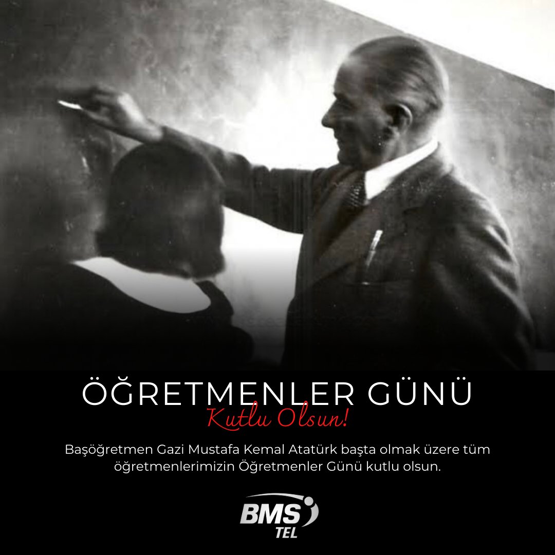 Bms_wire's tweet photo. Başöğretmen Gazi Mustafa Kemal Atatürk başta olmak üzere tüm öğretmenlerimizin Öğretmenler Günü kutlu olsun.

#24KasımÖğretmenlerGünü #BMSTEL #BMSTL https://t.co/J4jRrgJsIe