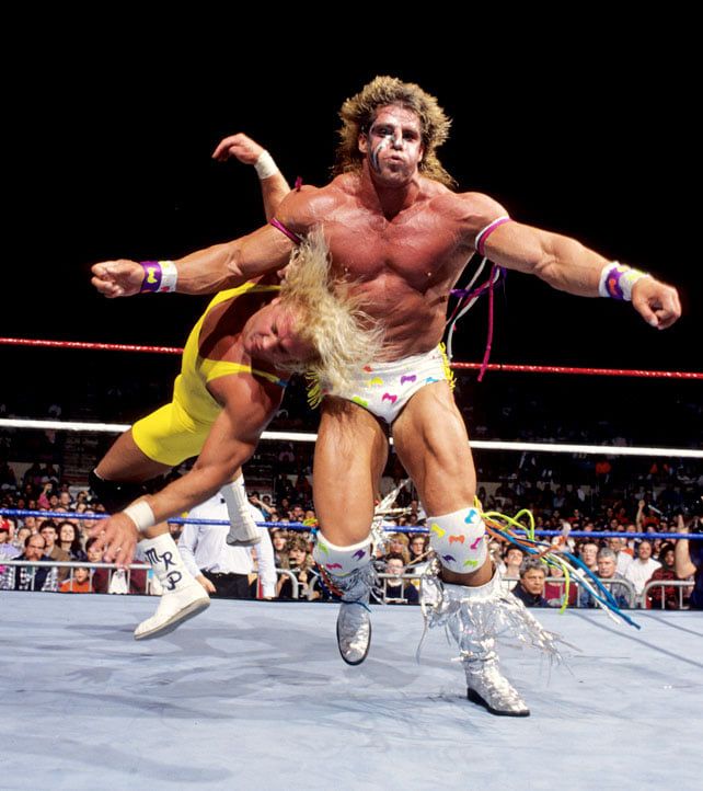 WWFWrestling1's tweet photo. 📸 Survivor Series snaps of the day! The Ultimate Warrior is the sole survivor as his team defeat The Perfect Team in the opening match in 1990. #WWF #WWE #Wrestling #SurvivorSeries #LegionofDoom #Demolition #TexasTornado #MrPerfect #UltimateWarrior https://t.co/0GgtGeO2Dh