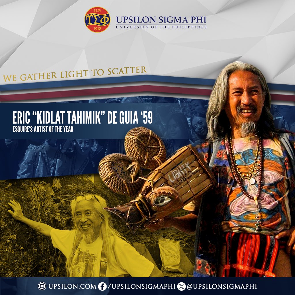 upsilonsigmaphi's tweet image. The Upsilon Sigma Phi congratulates 𝗘𝗿𝗶𝗰 “𝗞𝗶𝗱𝗹𝗮𝘁 𝗧𝗮𝗵𝗶𝗺𝗶𝗸” 𝗢𝘁𝗲𝘆𝘇𝗮 𝗗𝗲 𝗚𝘂𝗶𝗮 ’𝟱𝟵 for winning the Esquire’s Artist of the Year.

#CelebratingExcellence
#ImperativeOfService
#WeGatherLightToScatter