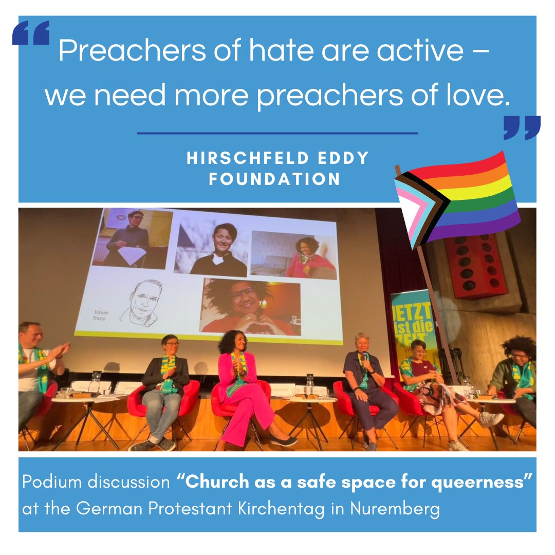'For religious freedom to prevail, churches must be places of safety too'. Read the opening statement by Sarah Kohrt from Hirschfeld Eddy Foundation at the German Protestant Kirchentag in Nuremberg. English: lnkd.in/eEJeBuDD German: lnkd.in/e-FrSn-f