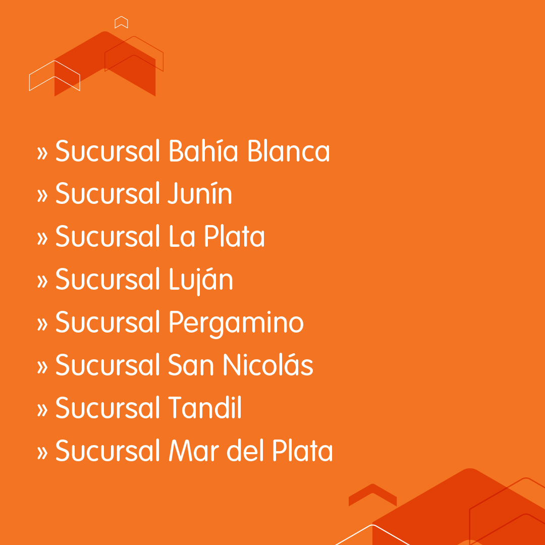🚨¡Nuevo horario de atención!🚨

A partir del 21 de noviembre hasta el 29 de marzo de 2024, según el nuevo Decreto de la Provincia de Buenos Aires, el horario de atención en estas sucursales será de 8 a 13 hs.

¿Tenés dudas? Fijate si la tuya está incluída.