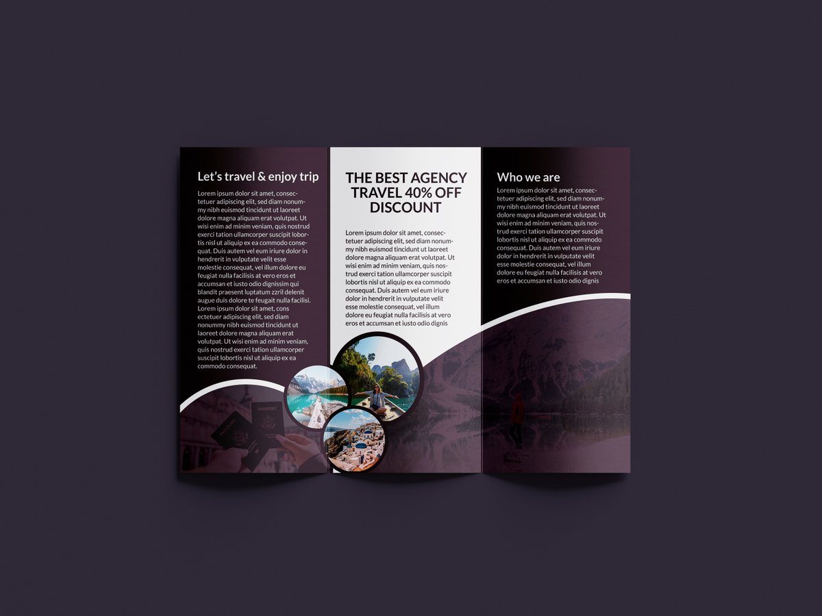 CreationMaryam's tweet photo. This brochure perfect for a wide range of leisure and travel businesses like: Travel Agency, Booking Service, Travel Planner or Airlines Travel.
#Agency #bookings #brochure #fun #Holidays #journey #planner  #tickets #tour #tourism #travel #travelagency #trifold #vacation #warm https://t.co/Ns8TsL9vMC