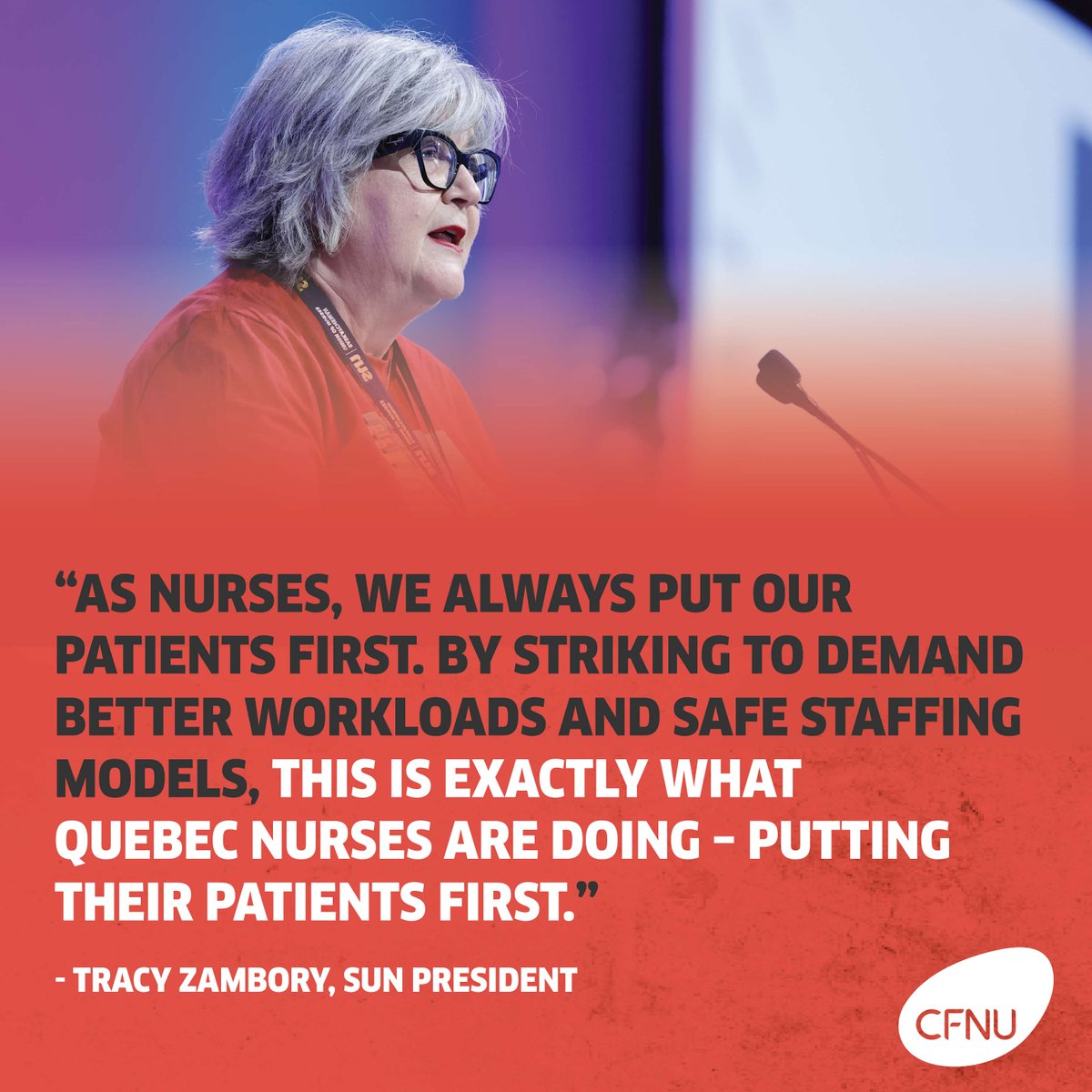 Solidarity from Saskatchewan to Quebec! @SUNnurses stand behind @FIQSante as they fight for better for themselves and their patients. #NÉGO2023 #grève #polqc #assnat #grèveencours #polcan #cdnhealth #canlab